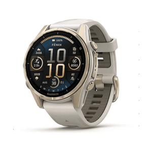 GARMIN fenix 8, Sportuhr, Universalgröße, Farbe des Uhrengehäuses:Gold, Armbandfarbe:Grau | MediaMarkt