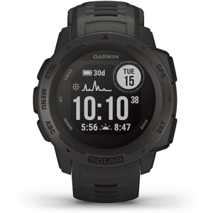 GARMIN INSTINCT SOLAR GRAPHITE, Smartwatch, 132 | 224 mm (45 x 45 x 15.3 mm), Farbe des Uhrengehäuses:Graphit, Armbandfarbe:Schwarz | MediaMarkt